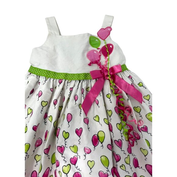 Girls -‎ 2 Sundresses - White Dresses with Floral & Balloon Designs - Size 4T - Picture 4 of 12